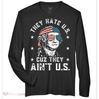 They Hate Us Cuz They Ain't Us Funny 4th of July Zone Performance Long-Sleeve T-Shirt thumb 0