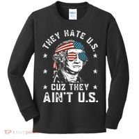 They Hate Us Cuz They Ain't Us Funny 4th of July Kids Long Sleeve Shirt thumb 0