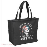 They Hate Us Cuz They Ain't Us Funny 4th of July Tote Bag thumb 2