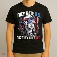 They Hate Us Cuz They Ain't Us USA American Flag 4th of July T-Shirt thumb 3