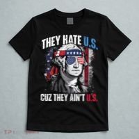 They Hate Us Cuz They Ain't Us USA American Flag 4th of July T-Shirt thumb 5