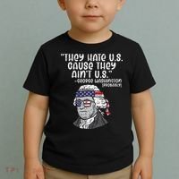 They Hate US Cause Aint US George Washington 4th Of July Toddler T-Shirt thumb 2