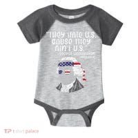 They Hate US Cause Ain't US George Washington 4th of July Infant Baby Jersey Bodysuit thumb 0