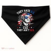 They Hate US Cuz They Ain't US George Washington 4th Of July USA-Made Doggie Bandana thumb 0