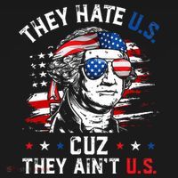 They Hate US Cuz They Ain't US George Washington 4th Of July Baby Bodysuit thumb 2