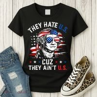 They Hate US Cuz They Ain't US George Washington 4th Of July Women's T-Shirt thumb 3