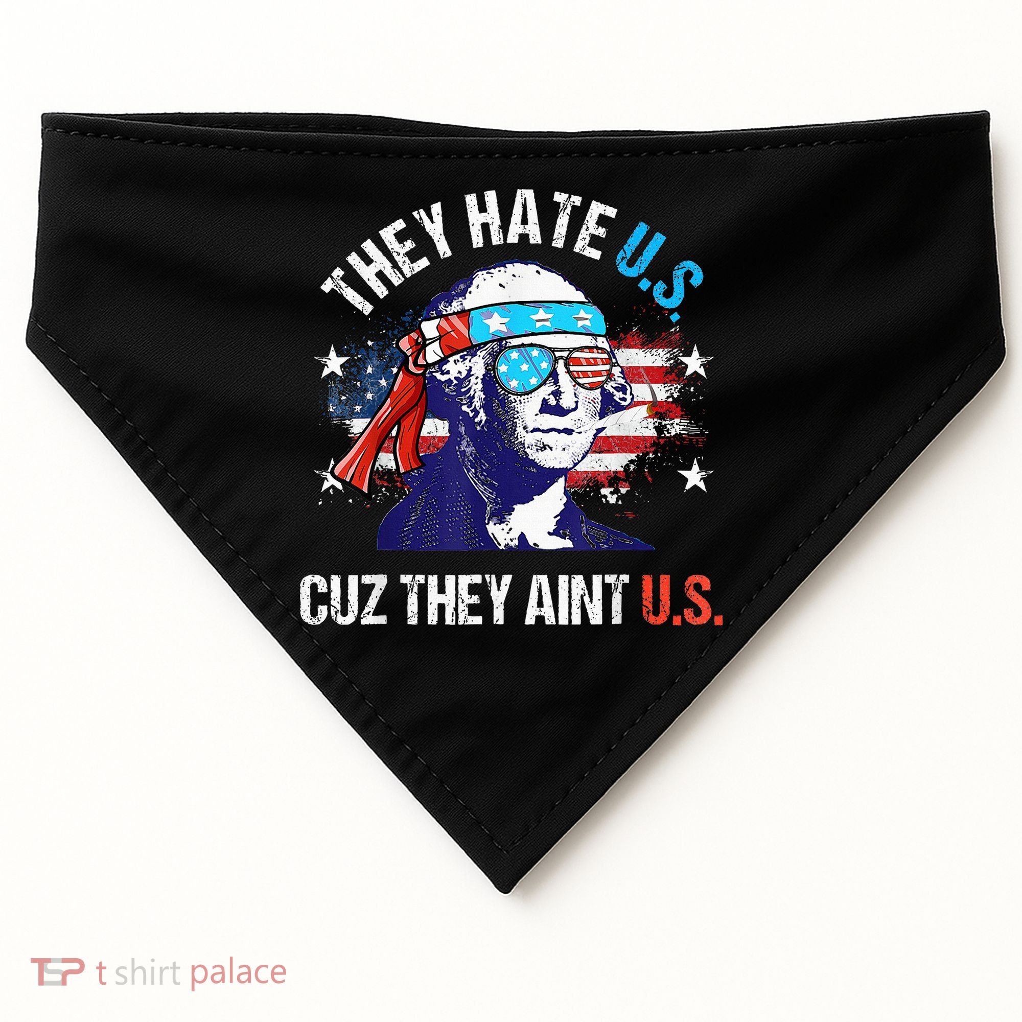 They Hate Us Cuz They AinT Us Funny 4th Of July USA-Made Doggie Bandana