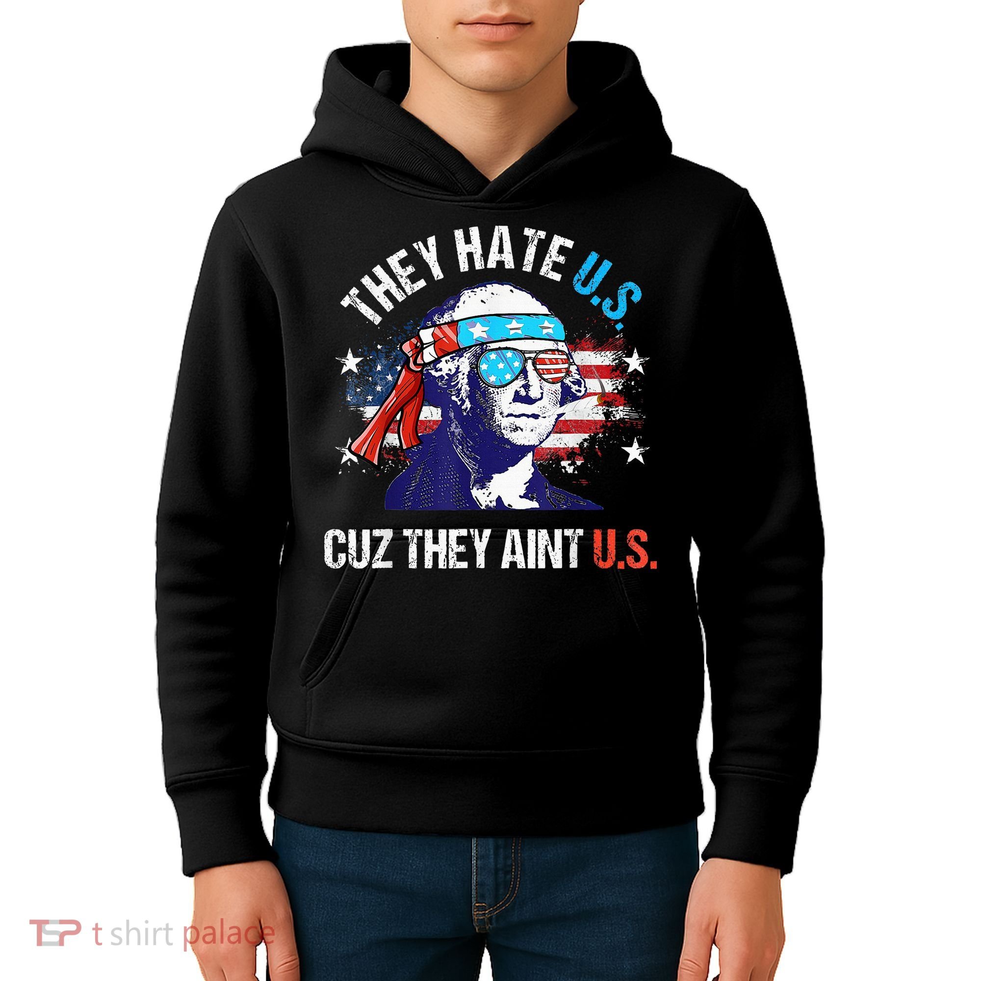 They Hate Us Cuz They AinT Us Funny 4th Of July Kids Hoodie