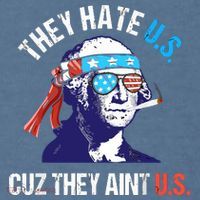 They Hate Us Cuz They Ain't Us Funny 4th Of July Comfort Colors Garment-Dyed Hooded Sweatshirt thumb 2