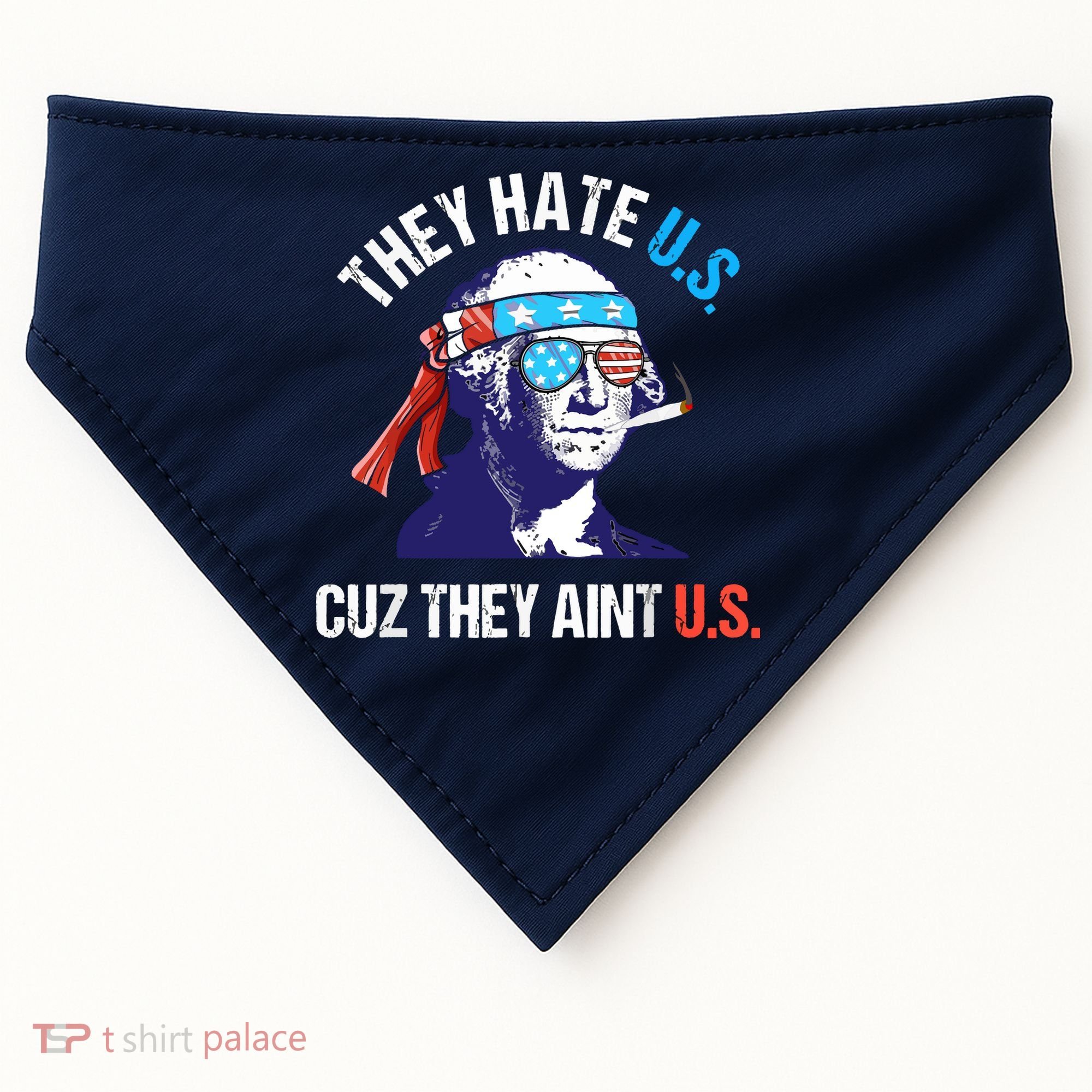 They Hate Us Cuz They Ain't Us Funny 4th Of July USA-Made Doggie Bandana