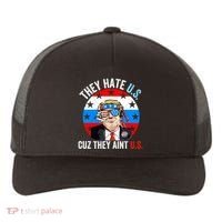They Hate Us Cuz They Aint Us Funny 4th Of July USA Flag Yupoong Adult 5-Panel Trucker Hat thumb 0