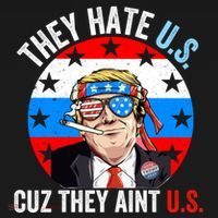 They Hate Us Cuz They Aint Us Funny 4th Of July USA Flag Long Sleeve Shirt thumb 2