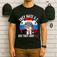 They Hate Us Cuz They Aint Us Funny 4th Of July USA Flag T-Shirt thumb 6