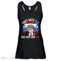 They Hate Us Cuz They Aint Us Funny 4th Of July USA Flag Ladies Essential Flowy Tank thumb 0
