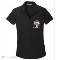 They Hate Us Cuz They Aint Us Funny 4th Of July USA Flag Women's Dry Zone Grid Polo thumb 0