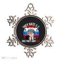 They Hate Us Cuz They Aint Us Funny 4th Of July USA Flag Ornament thumb 0