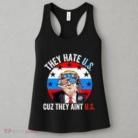 They Hate Us Cuz They Aint Us Funny 4th Of July USA Flag Women's Tank Top thumb 3