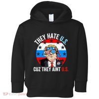 They Hate Us Cuz They Aint Us Funny 4th Of July USA Flag Toddler Hoodie thumb 0