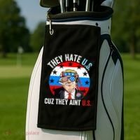 They Hate Us Cuz They Aint Us Funny 4th Of July USA Flag Golf Towel thumb 2
