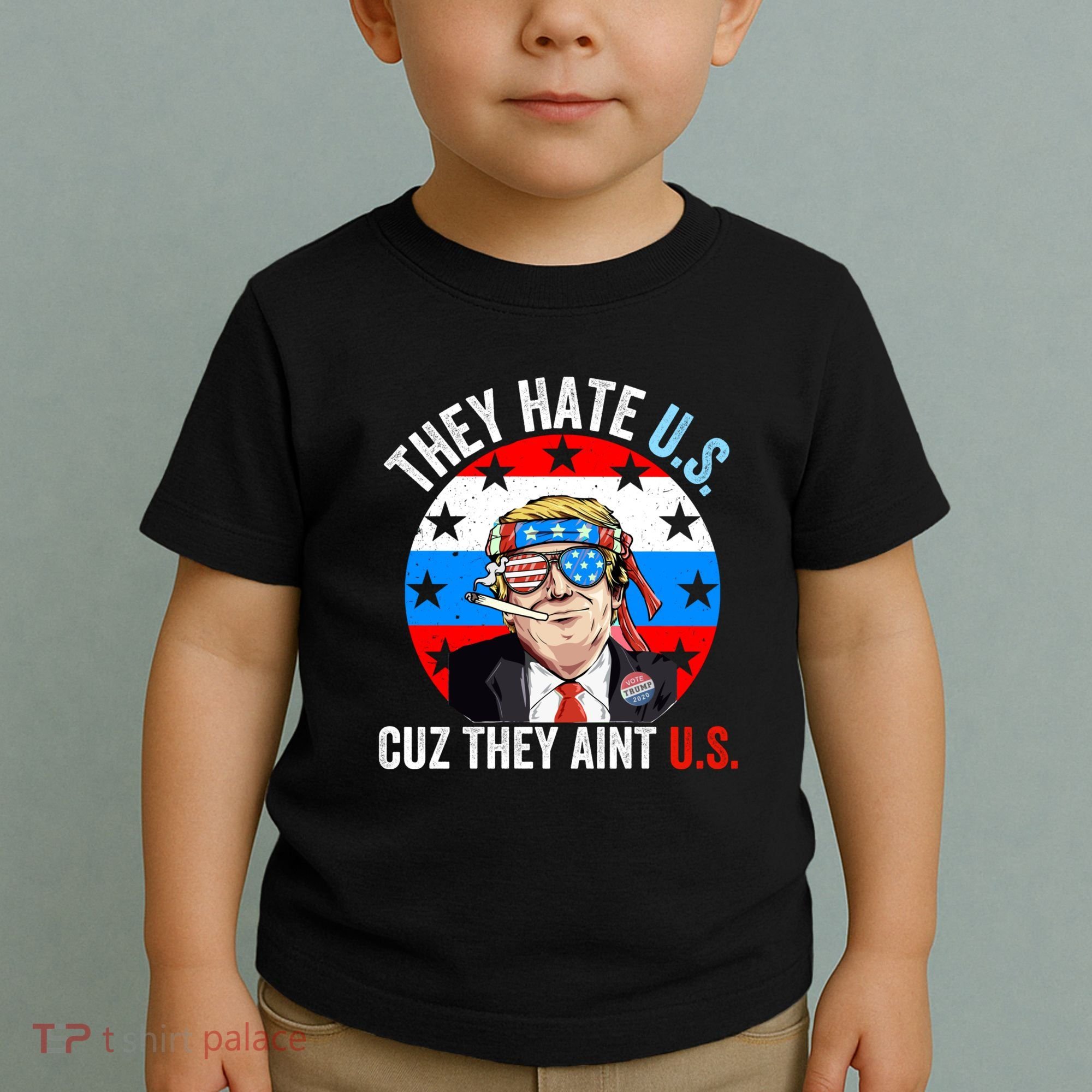 They Hate Us Cuz They Aint Us Funny 4th Of July USA Flag Toddler T-Shirt