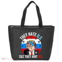 They Hate Us Cuz They Aint Us Funny 4th Of July USA Flag Tote Bag thumb 0