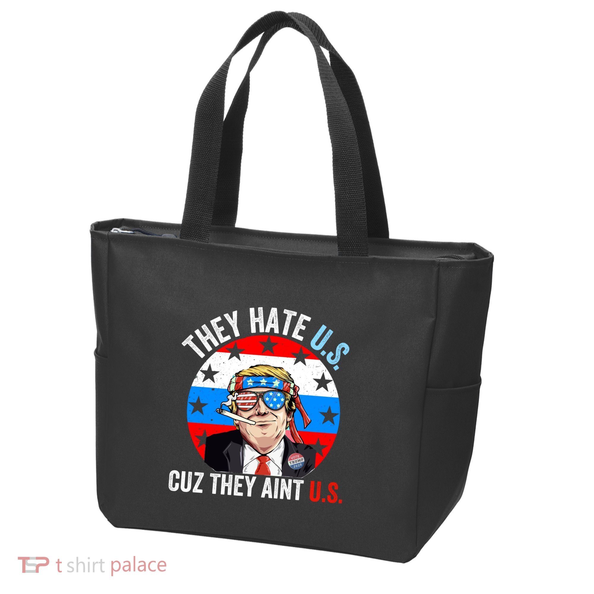 They Hate Us Cuz They Aint Us Funny 4th Of July USA Flag Tote Bag