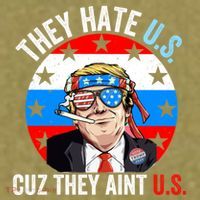 They Hate Us Cuz They Aint Us Funny 4th Of July USA Flag Garment-Dyed Women's Muscle Tee thumb 6