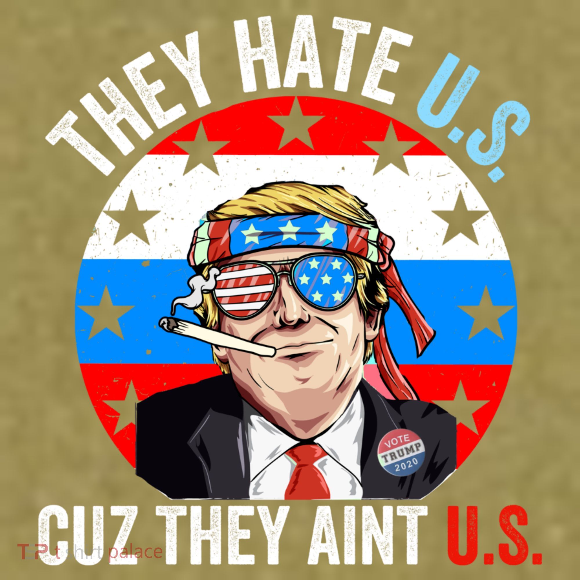 They Hate Us Cuz They Aint Us Funny 4th Of July USA Flag Garment-Dyed Women's Muscle Tee