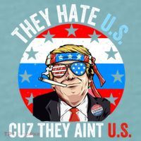 They Hate Us Cuz They Aint Us Funny 4th Of July USA Flag Sueded Cloud Jersey T-Shirt thumb 2