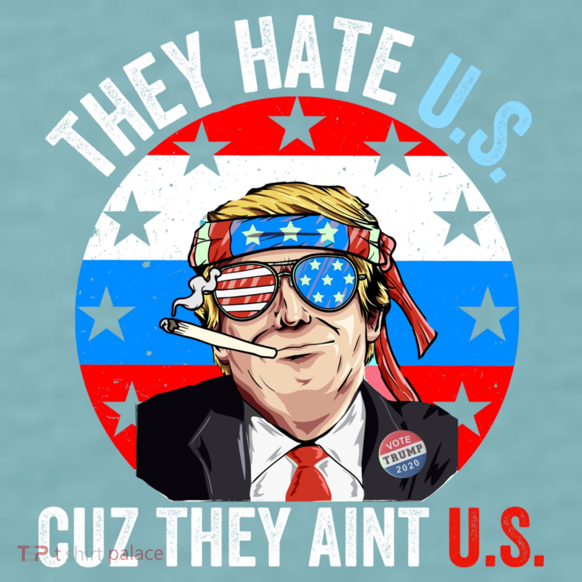 They Hate Us Cuz They Aint Us Funny 4th Of July USA Flag Sueded Cloud Jersey T-Shirt