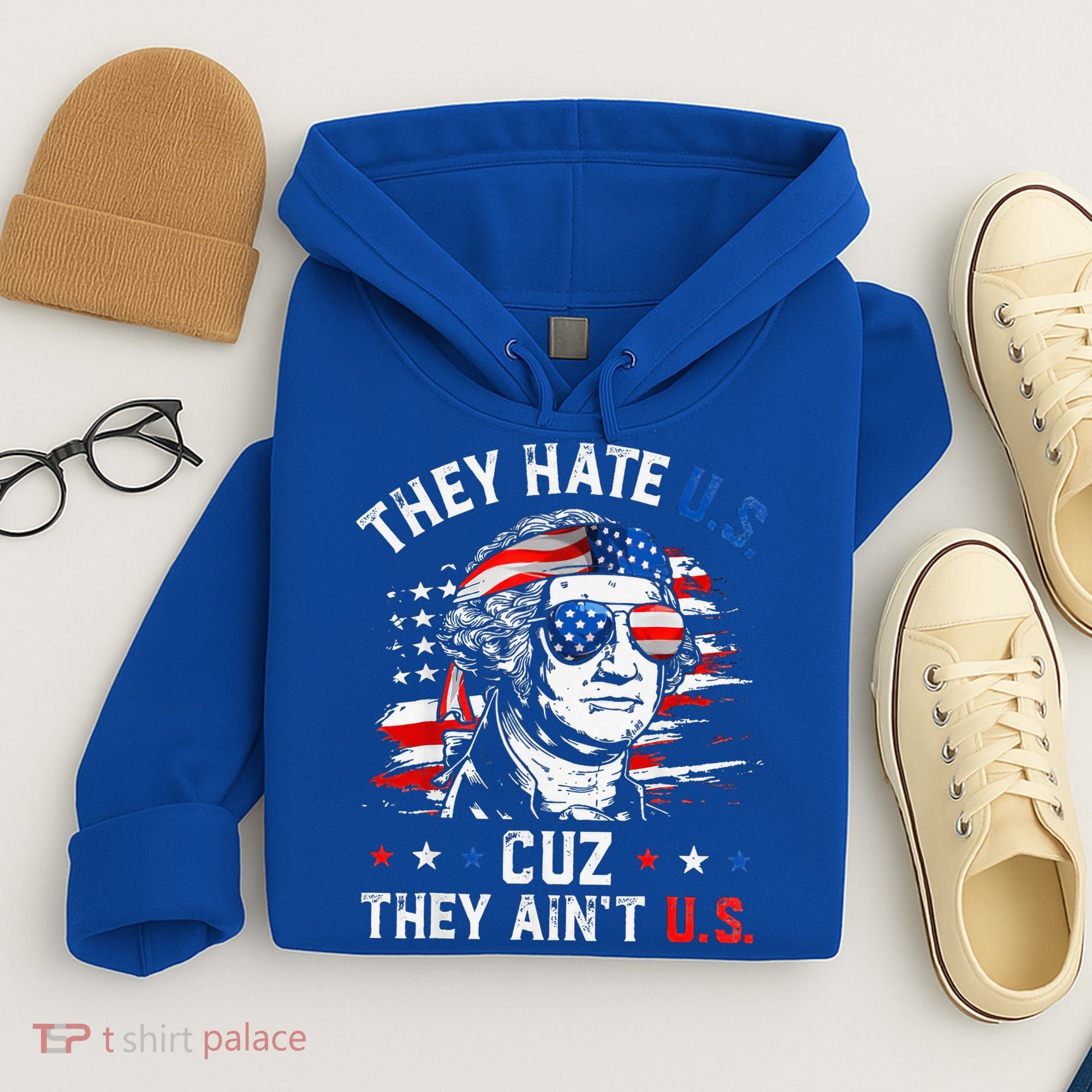 They Hate Us Cuz They AinT Us Usa American Flag Hoodie