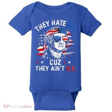 They Hate Us Cuz They AinT Us Usa American Flag Baby Bodysuit