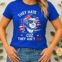 They Hate Us Cuz They AinT Us Usa American Flag Women's T-Shirt thumb 2