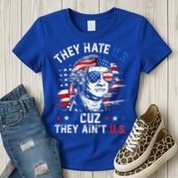 They Hate Us Cuz They AinT Us Usa American Flag Women's T-Shirt thumb 3