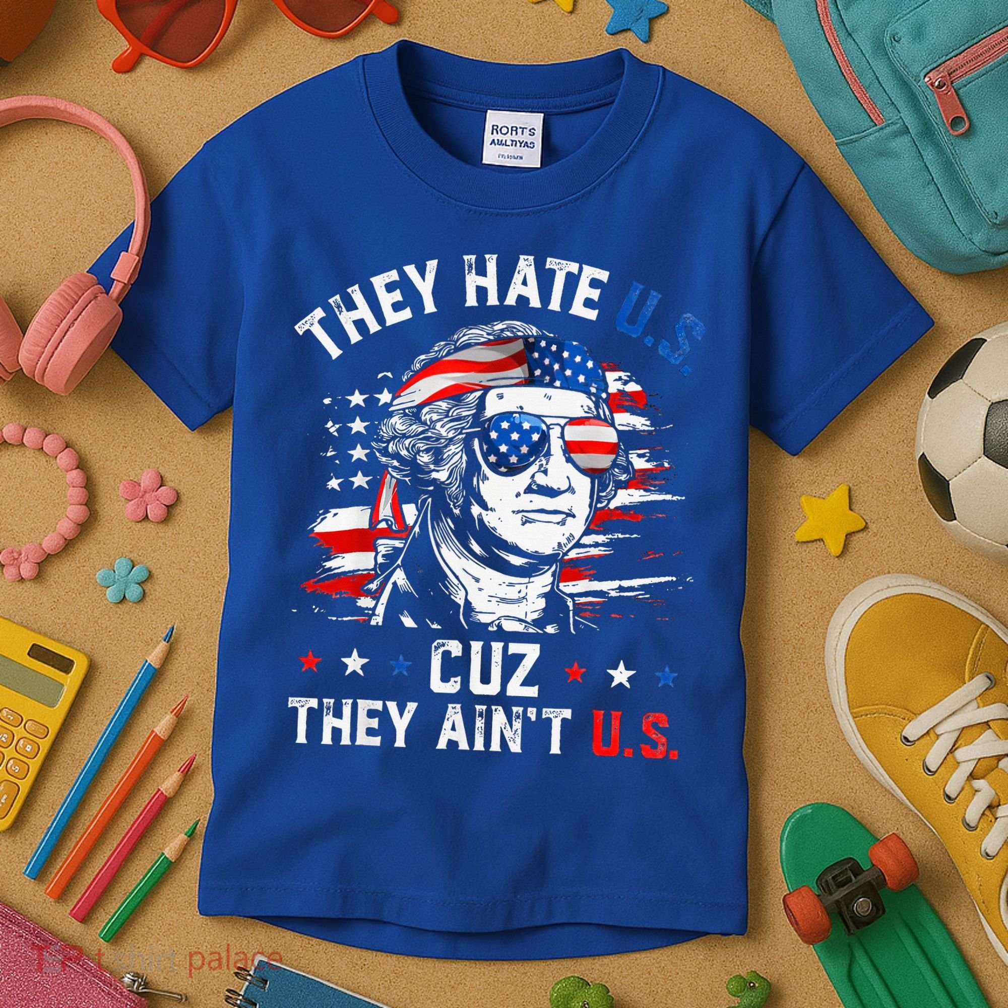 They Hate Us Cuz They AinT Us Usa American Flag Kids T-Shirt