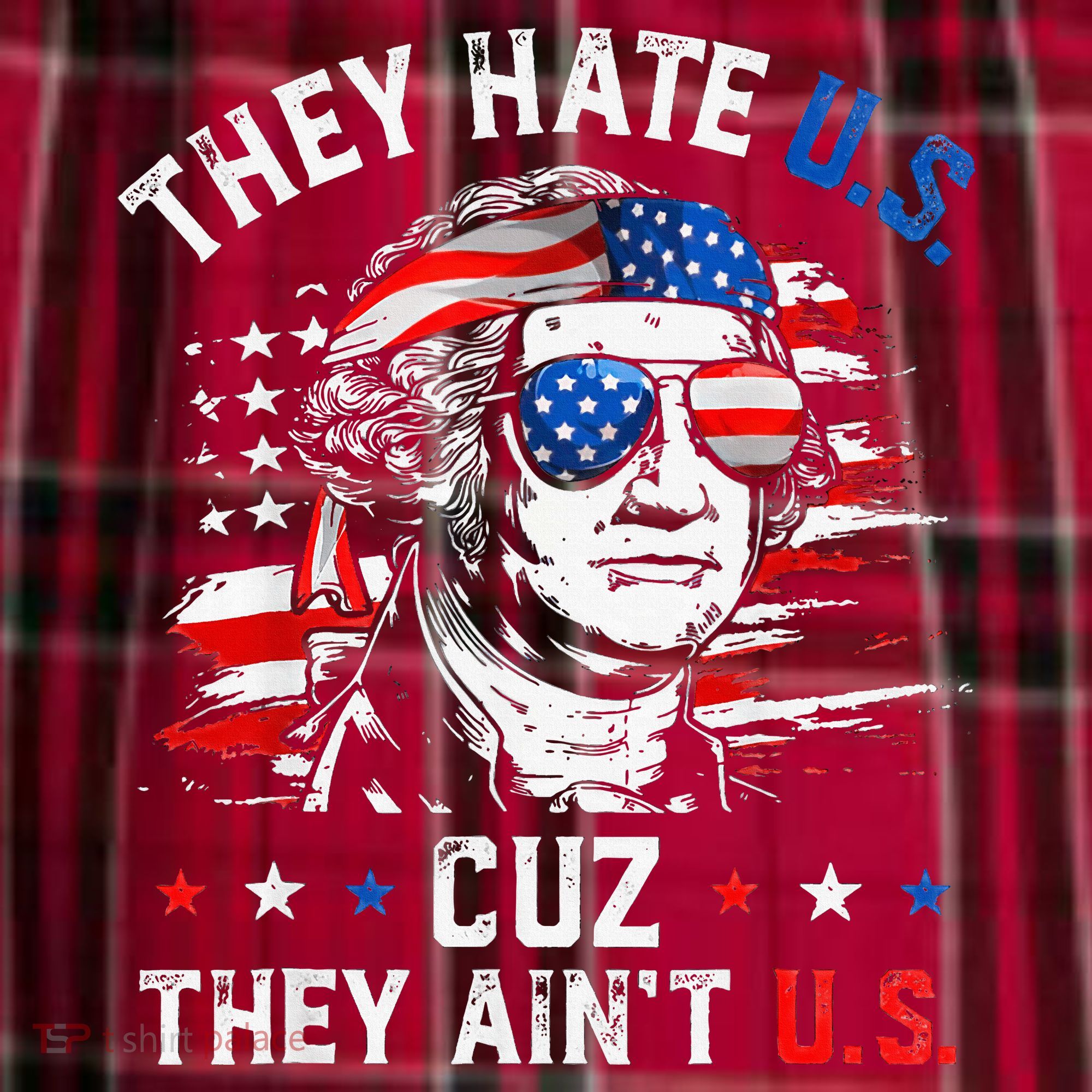 They Hate Us Cuz They AinT Us Usa American Flag Women's Flannel Plaid Pajama Pants