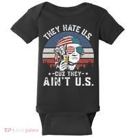 They Hate Us Cuz They Ain't Us Funny Fourth 4th of July Baby Bodysuit thumb 0