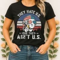 They Hate Us Cuz They Ain't Us Funny Fourth 4th of July Women's T-Shirt thumb 2