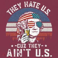 They Hate Us Cuz They Ain't Us Funny Fourth 4th of July 16oz Travel Tumbler thumb 2