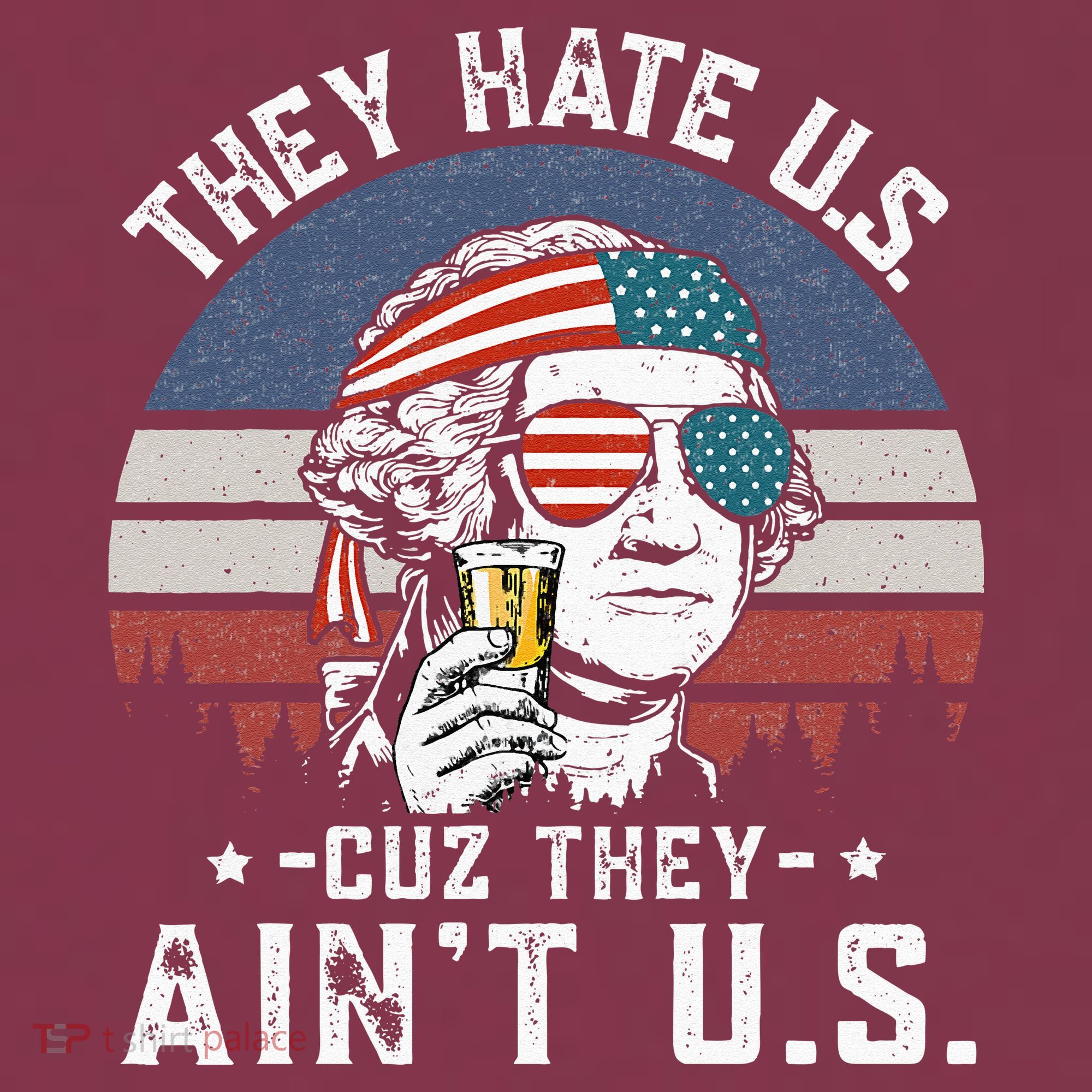 They Hate Us Cuz They Ain't Us Funny Fourth 4th of July 16oz Travel Tumbler