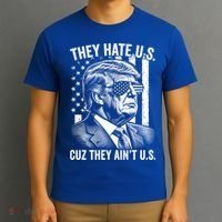 They Hate Us Cuz They AinT Us Usa Flag Donald Trump Vintage Cute Gift T-Shirt thumb 3