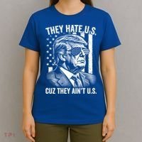 They Hate Us Cuz They AinT Us Usa Flag Donald Trump Vintage Cute Gift T-Shirt thumb 4