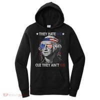 They Hate US Cuz They Aint US 4th Of July George Washington Women's Hoodie thumb 0