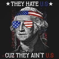 They Hate US Cuz They Aint US 4th Of July George Washington Women's Tank Top thumb 5
