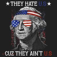 They Hate US Cuz They Aint US 4th Of July George Washington Golf Towel thumb 3