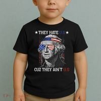 They Hate US Cuz They Aint US 4th Of July George Washington Toddler T-Shirt thumb 2