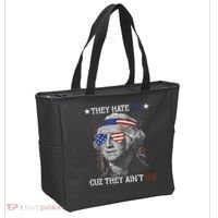 They Hate US Cuz They Aint US 4th Of July George Washington Tote Bag thumb 2