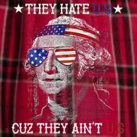 They Hate US Cuz They Aint US 4th Of July George Washington Women's Flannel Plaid Pajama Pants thumb 2