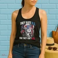 They Hate Us Cuz They AinT Us Usa American Flag 4th Of July Women's Tank Top thumb 2