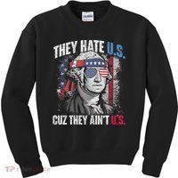 They Hate Us Cuz They AinT Us Usa American Flag 4th Of July Kids Sweatshirt thumb 0